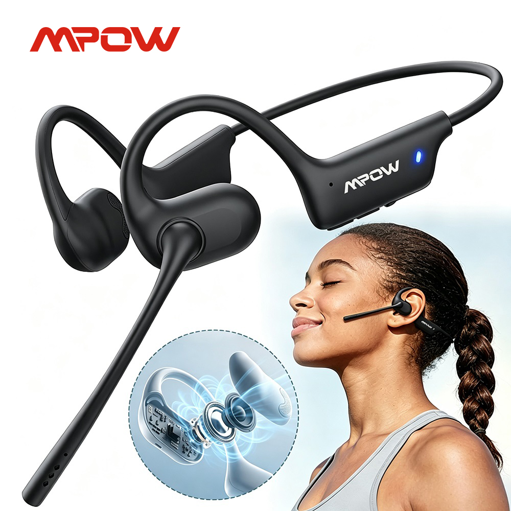 Type C Wired Earphones With Mic - Mpow O1 Open Ear Sport Headphones