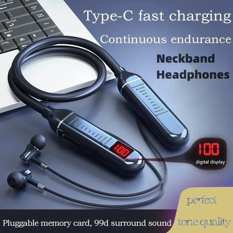 Magnetic Neckband Sports Earphones - Wireless Bluebooth Earphones Neckband Headphones Gaming