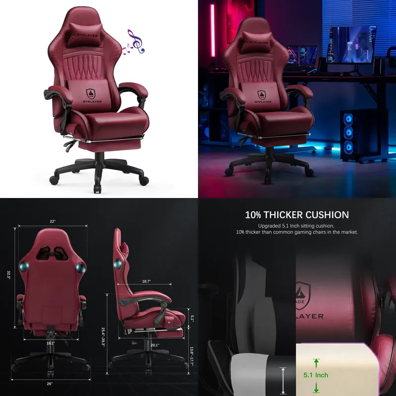 GTPLAYER Gaming Chair with Spe - đánh giá và giá Speakers