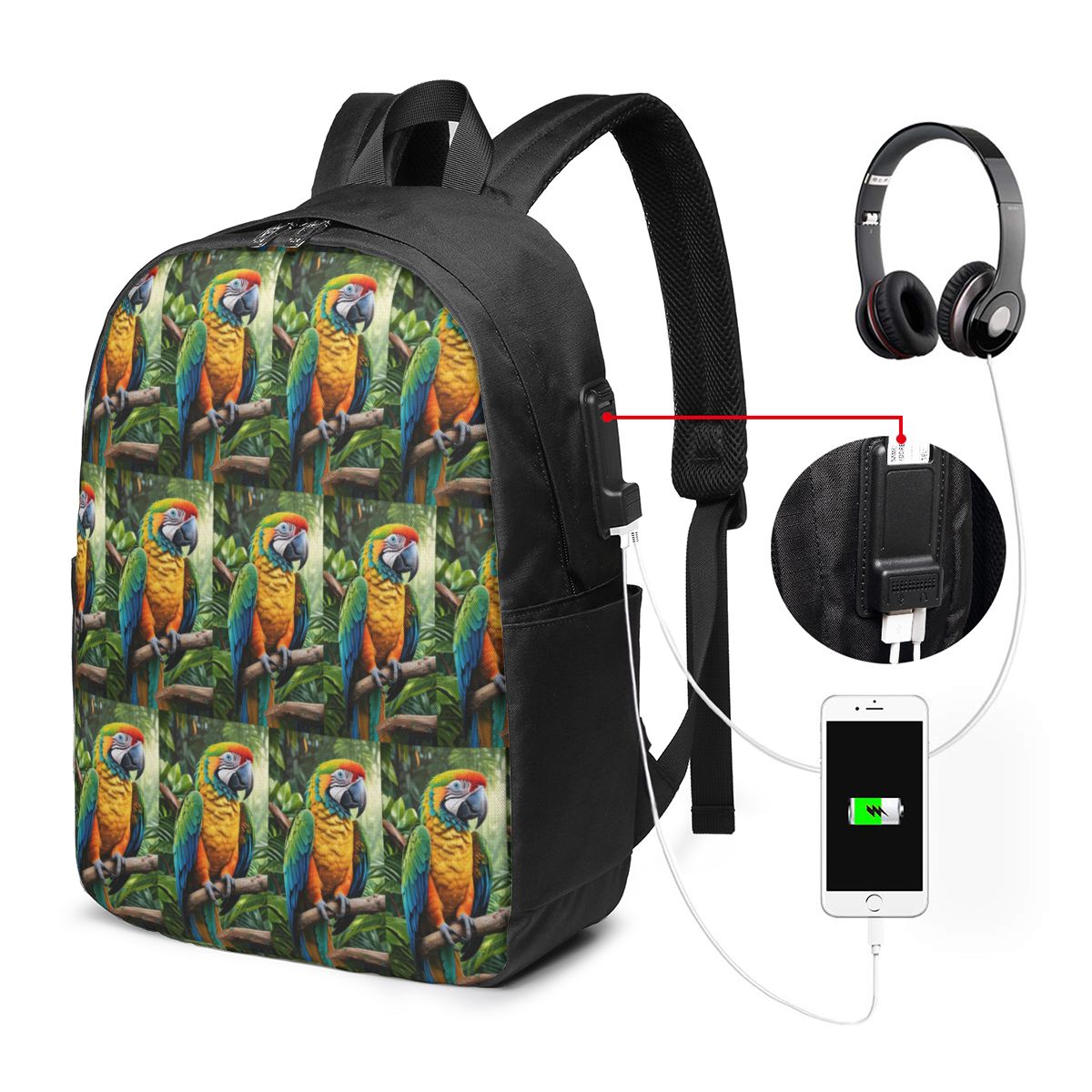 Cute Macaw Parrots Backpack Tr - đánh giá và giá Laptops